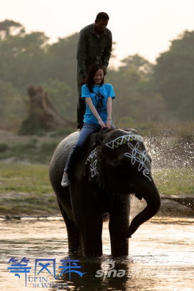 倪妮《等风来》与尼泊尔大象亲密接触
