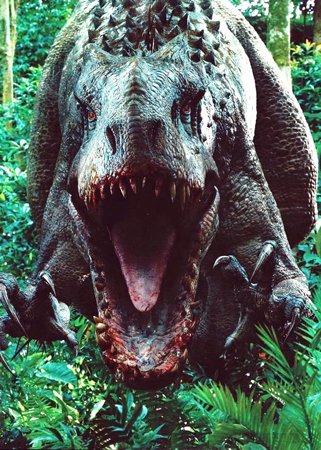 《侏罗纪世界》混血恐龙正面照曝光 尖牙厉爪血盆大嘴(图1)