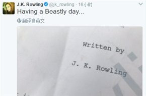 J·K·罗琳推特爆料 《神奇动物2》疑似剧本创作中