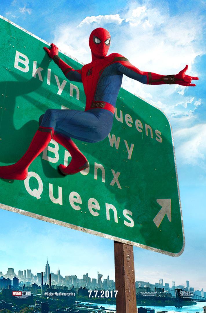 新《蜘蛛侠》发海报小蜘蛛又搞事! 彼得帕克攀上纽约路标(图2)
