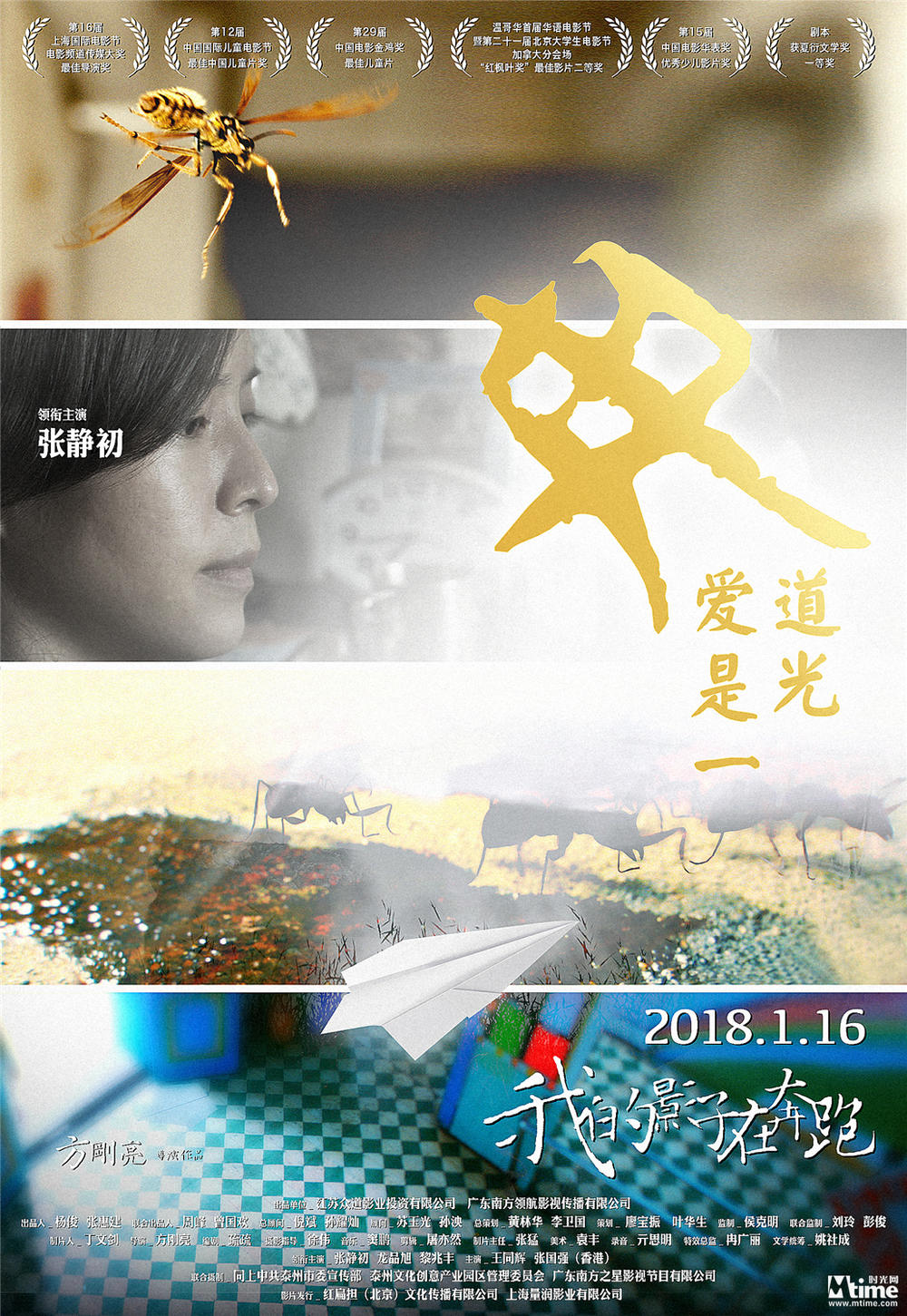 张静初《我的影子在奔跑》定档1.16 电影发布母子版海报(图1)