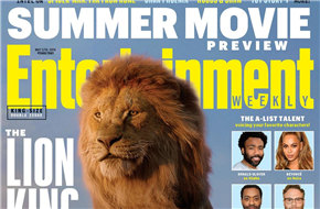 “狮子王父子”登《娱乐周刊》 迪士尼＂真狮＂版《狮子王》曝剧照 