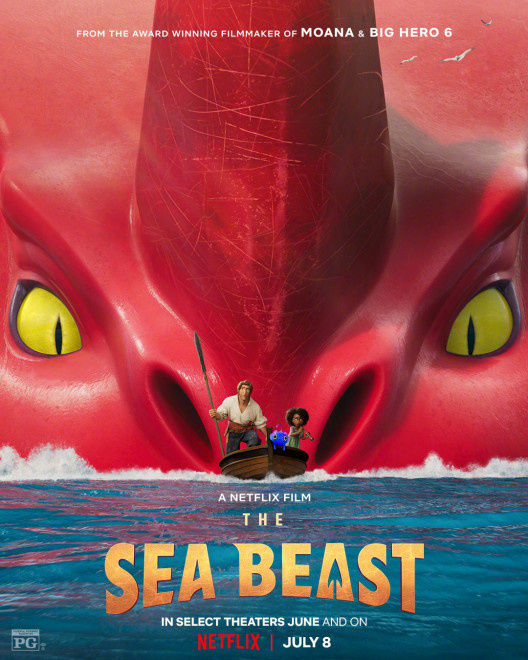 动画电影《海兽猎人》发布海报 红色怪兽怒目圆睁(图1)